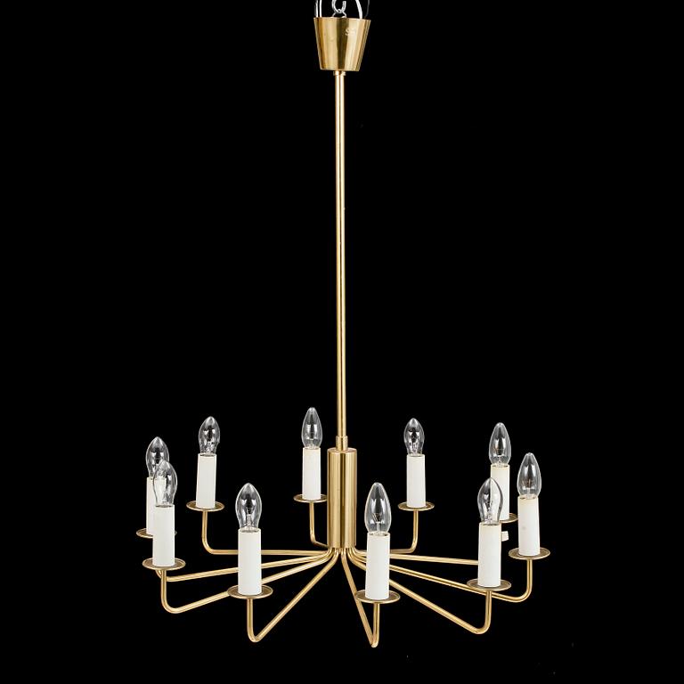 TAKLAMPA, mässing, märkt Th. Valentiner, Danmark, 1950-tal.