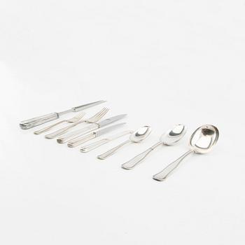 Harald Nielsen, 73-piece silver cutlery set "Old Danish" by Georg Jensen.