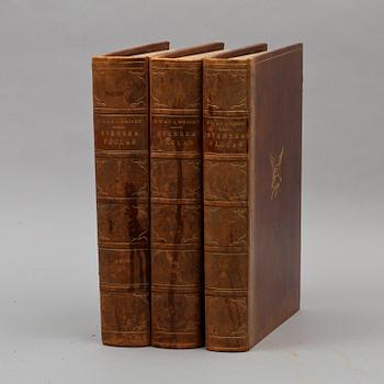 BÖCKER, 3 vol, "Svenska fåglar", M, W & F von Wright, 1927 och 1929.