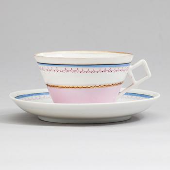 KAFFEKOPP, porslin, Kuznetsov, Dulevo fabriken 1864-1889, Ryssland.