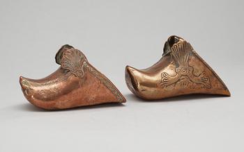 STIGBYGLAR, 2 st, mässing, trol Mexico, 1700/1800-tal.