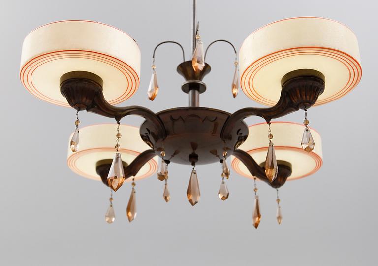 TAKLAMPA, 1900-talets mitt. Höjd 64 cm.