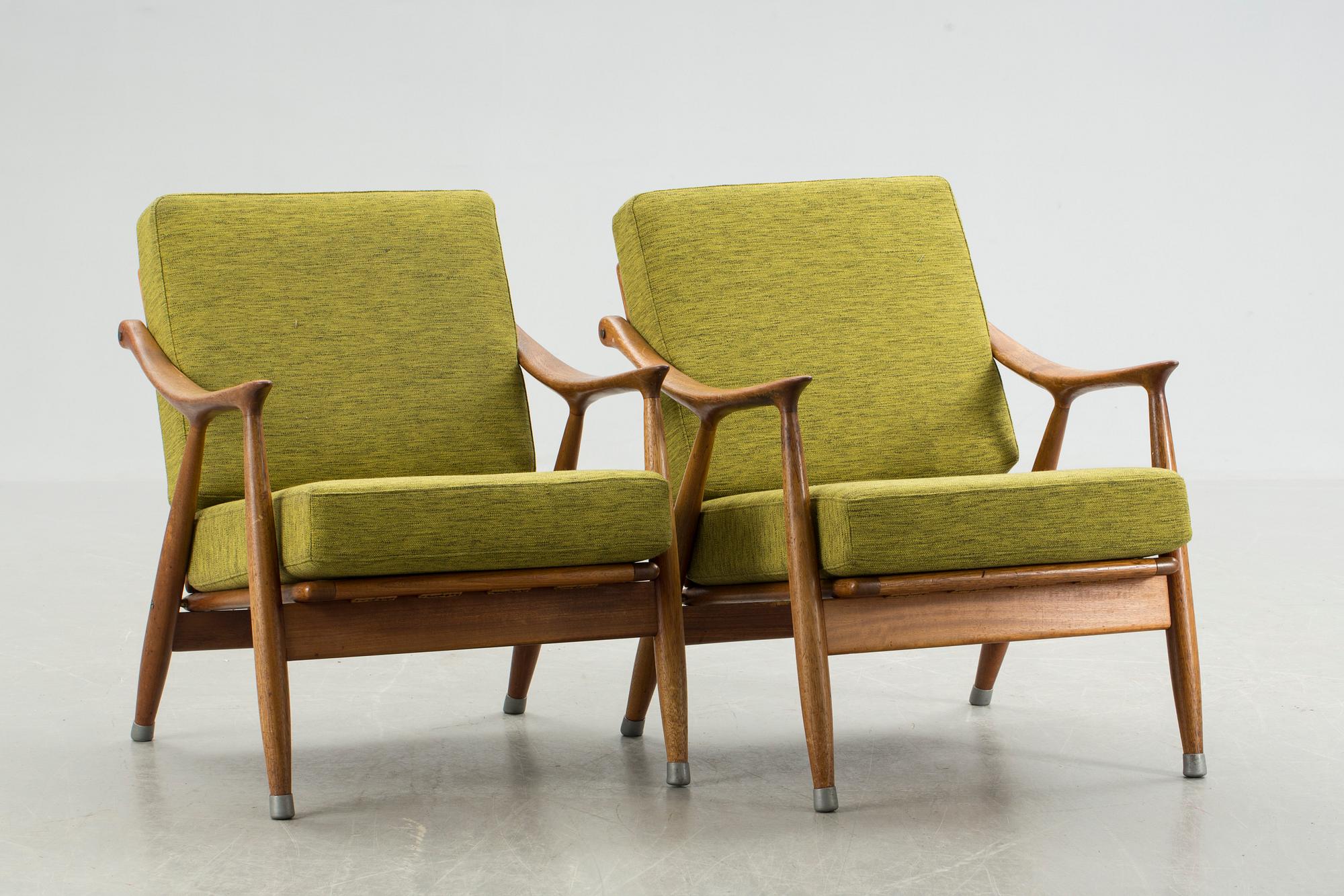 FÅTÖLJER, ett par, Frederik Kayser, Vatne Möbler, Norge.