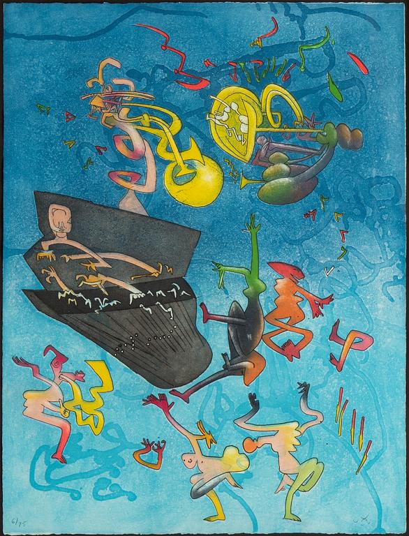 Roberto Matta, etching in colours, signed 6/75.