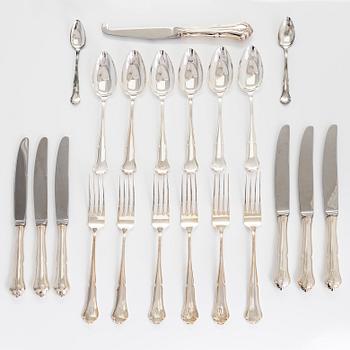 A 21-piece set of 'Chippendale' silver cutlery, and 11 silver coaster, Turku and Hämeenlinna, 1983-90 and 1964.