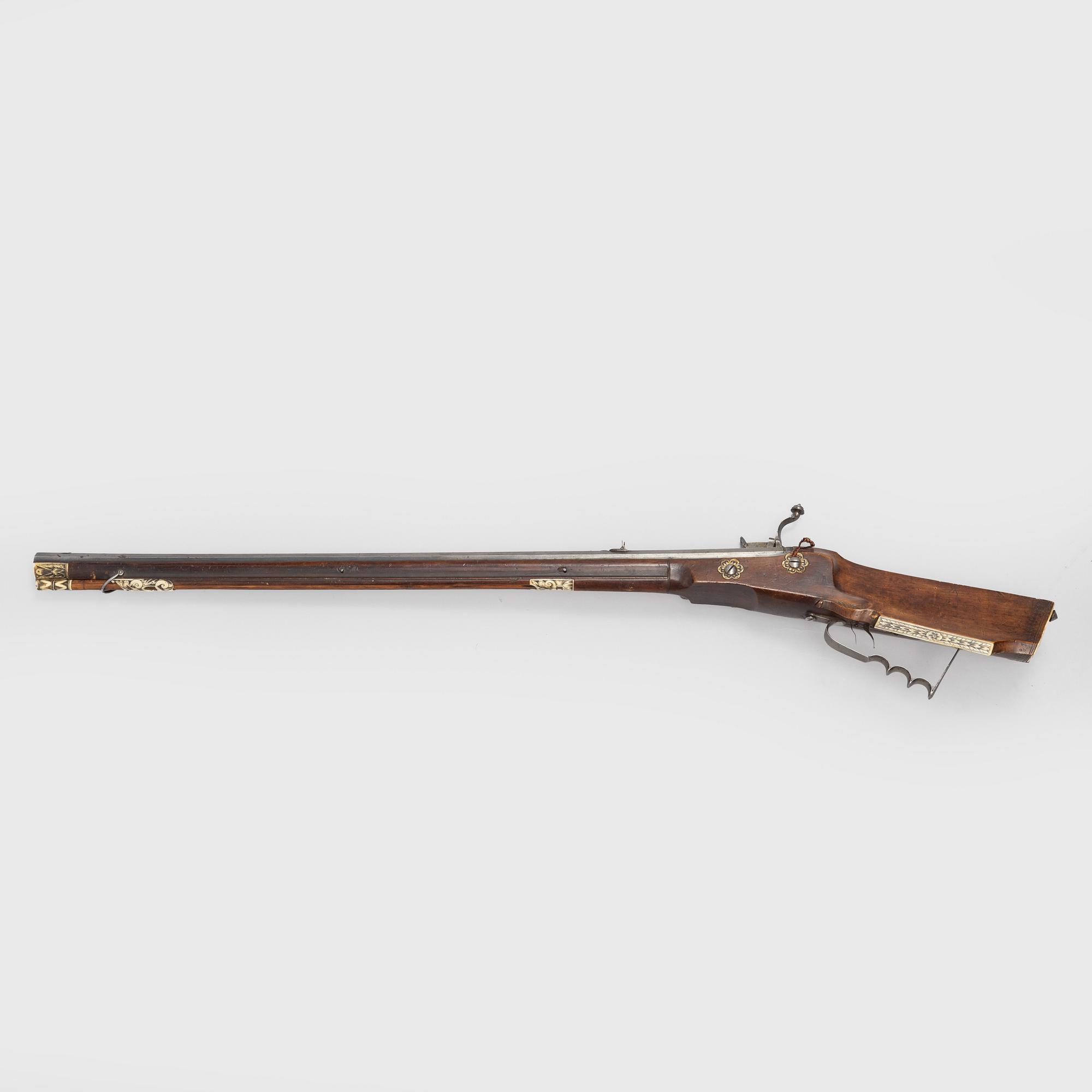 Hjullåsstudsare, signerad Johan Neureuter, Salzb. (Salzburg 1669-1754) från omkring år 1700.