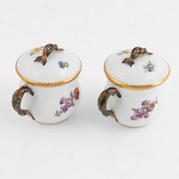 Eleven custard cups, "Saxon Flower", Royal Copenhagen, Denmark.