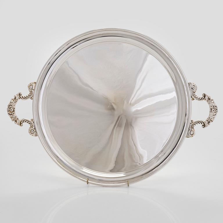 A silver-plated tray, second half of the 20th century.