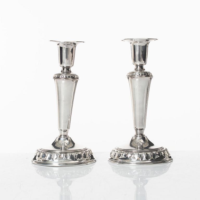 A pair of silver candlesticks, GAB, Stockholm, 1968.