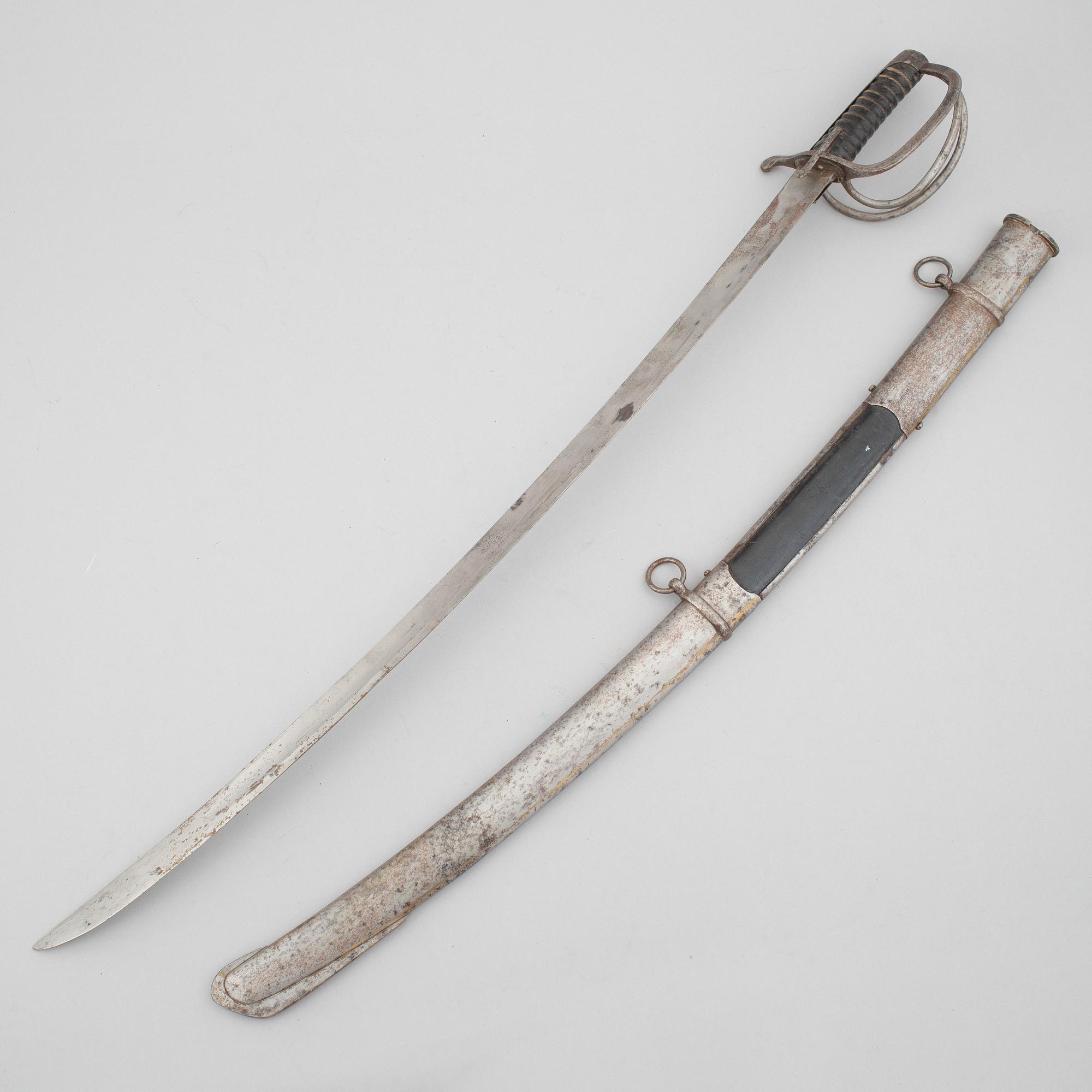 Sabre, Swedish, m/1825 for the hussars, with scabbard.