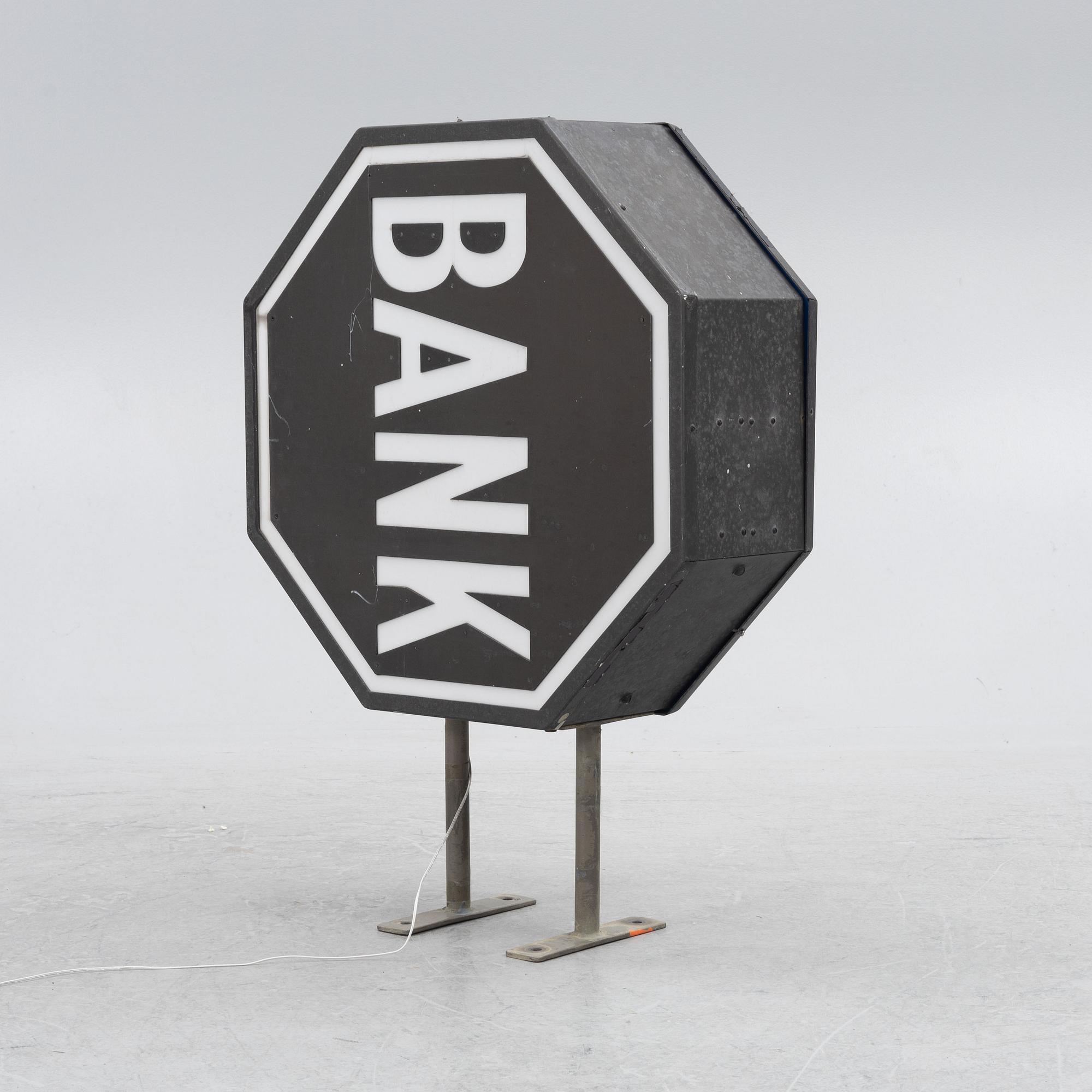 Neon sign, "Bank", second half of the 20th century.