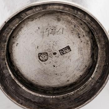 An 18th-century parcel-gilt silver cup, maker's mark of Nils Trybom, Linköping, Sweden 1760.