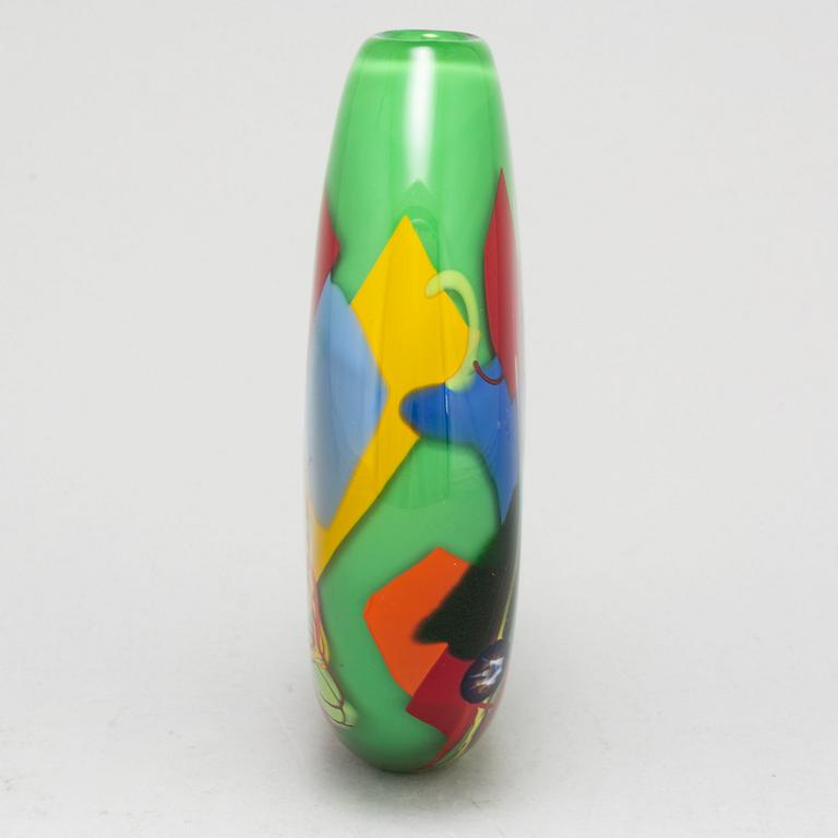 JAN-ERIK RITZMAN, a glass vase, signed and dated -98.