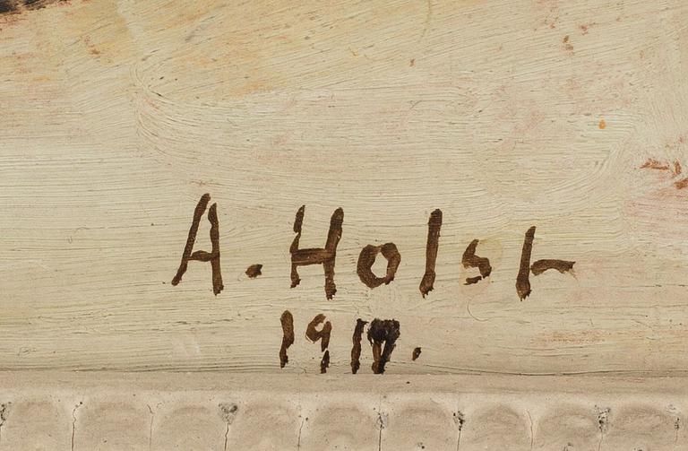 AGDA HOLST, oil on board, signed and dated 1919 (?).