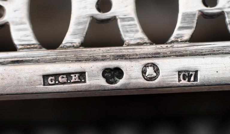 STRÖSOCKERSKÅL, silver, C.G Hallberg, Stockholm 1905. Vikt ca 612 g.