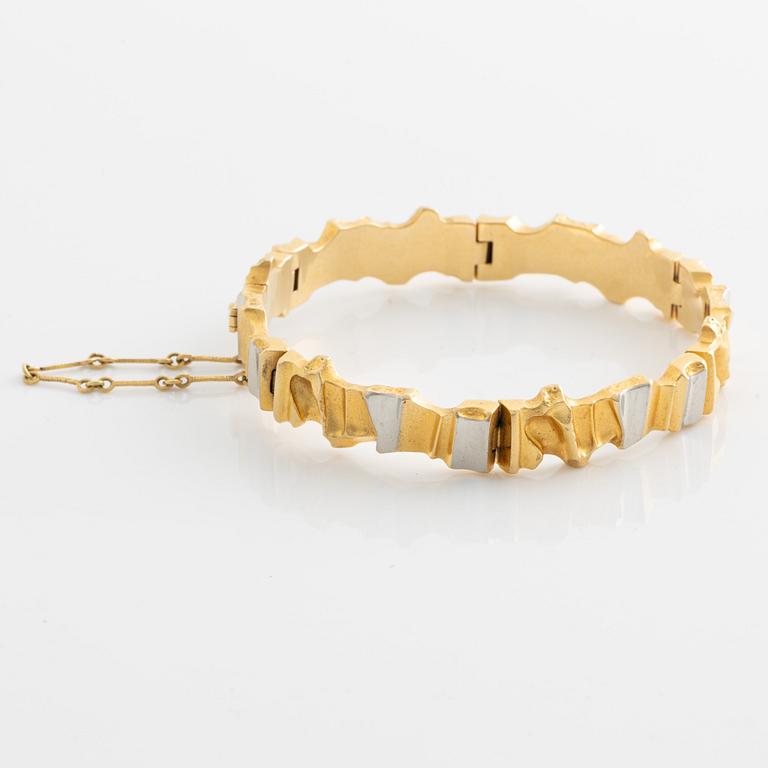 Björn Weckström, bracelet, "Alba", 18K gold and platinum. Lapponia 1987.