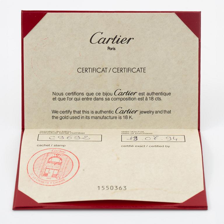 Cartier, earrings, a pair, "Trinity" 18K gold with round brilliant-cut diamonds.