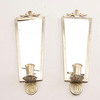 Spegel samt spegellampetter ett par 1930/40-tal, Swedish Modern.
