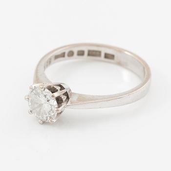 Ring in 18K white gold with brilliant-cut diamond 0.95 ct.