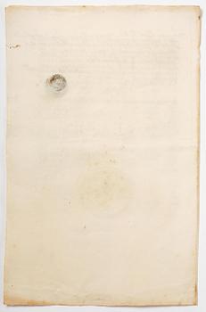 A Swedish share certificate, Ahlingsåhs Manufaktur Werk, No 476, 1728.