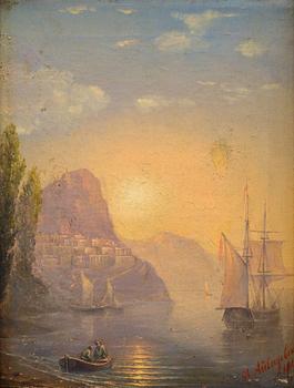 291. Ivan Constantinovich Aivazovsky, RANNIKKOMAISEMA AAMUVALOSSA.
