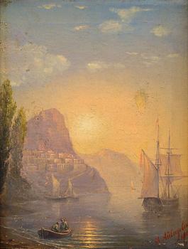 Ivan Constantinovich Aivazovsky, COSTAL SCENE WITH SUNRISE.