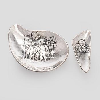 Unto Erälampi, vateja, 2 kpl, hopeaa, Riihimäki, Suomi 1961 ja 1962.