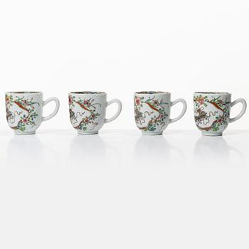 A group lot of 11 Chinese cups, Qing dynasty, Qianlong (1736-95).