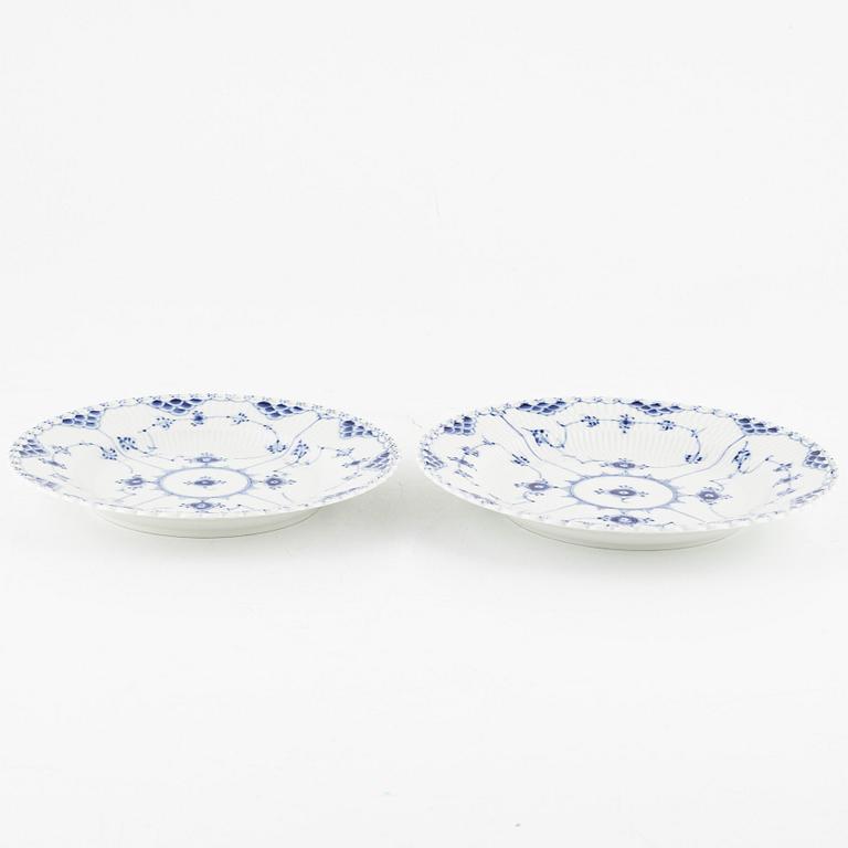 A 43-piece porcelain dinner service, full lace "Musselmalet", Royal Copenhagen, Denmark.