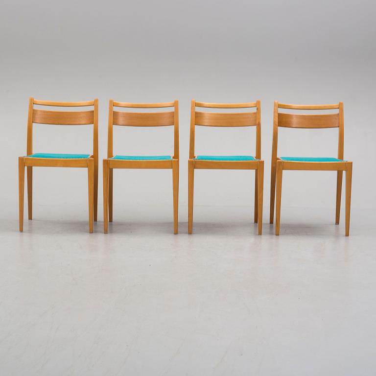 a set of four chairs by Axel Larsson for Gemla, second part of the 20th century.