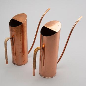 GUNNAR ANDER, 2 Copper watering pots, Ystad Metall, second half of the 20th century.