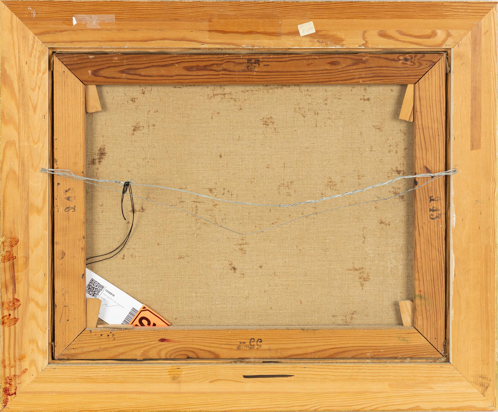 Hans Larsson, Stilleben med fiskar, citron och kanna.