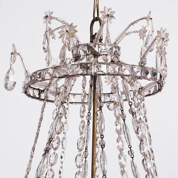 An Austro-Bohemian Louis XVI silvered brass six-branch chandelier, late 18th century.