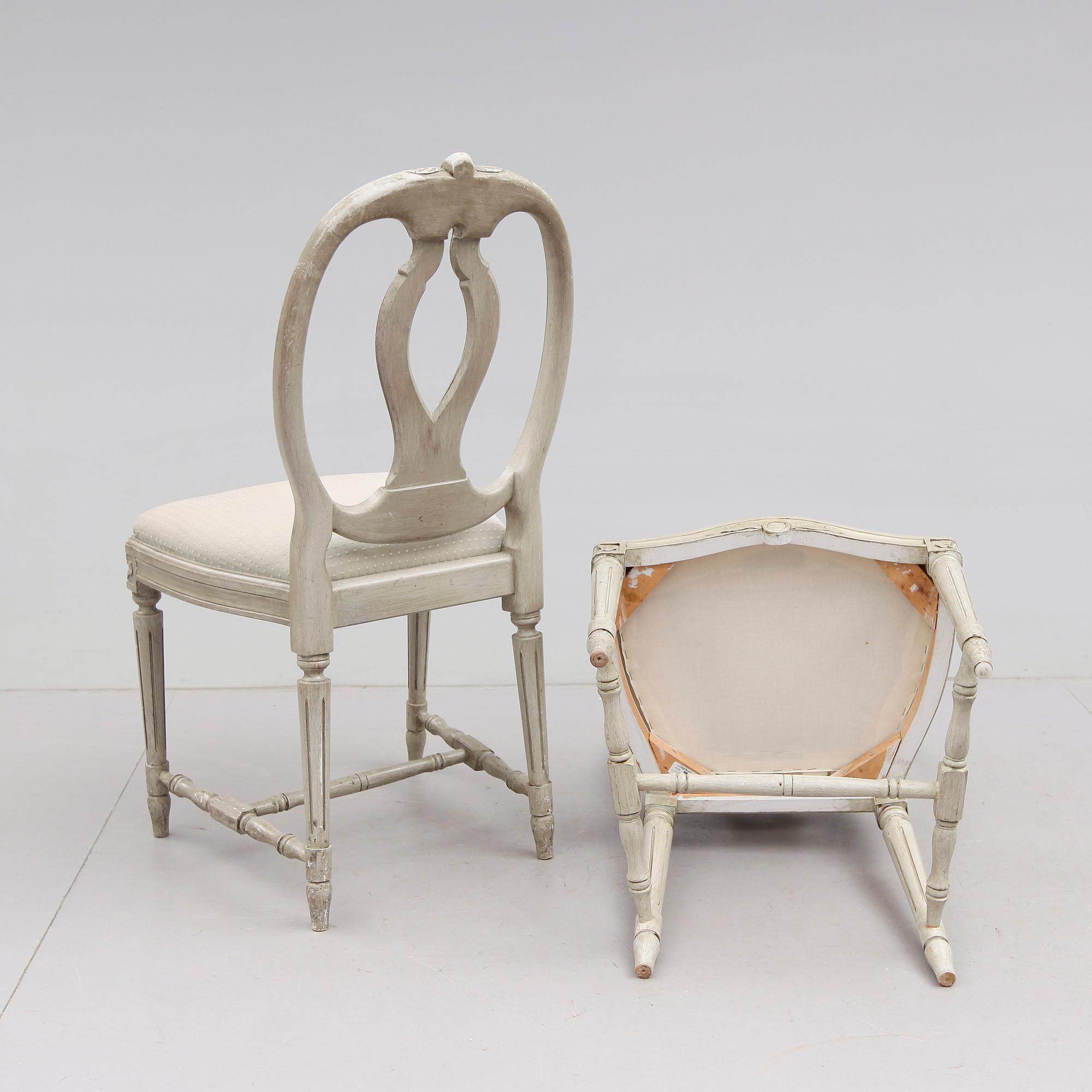 STOLAR, 1 par, gustaviansk stil, 1900-tal.