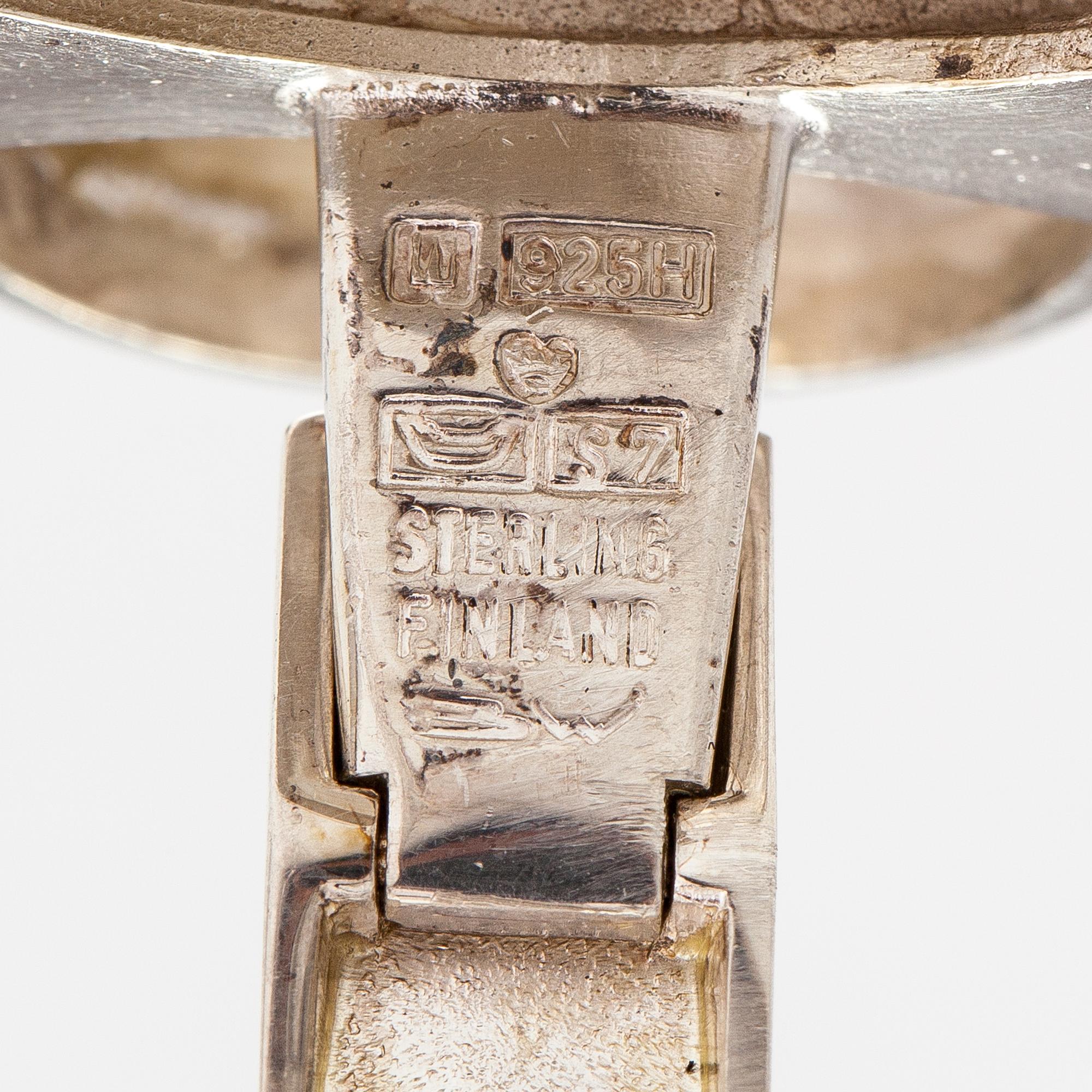 BJÖRN WECKSTRÖM, A pair of sterling silver cufflinks "Seen on Mars". Lapponia 1971.