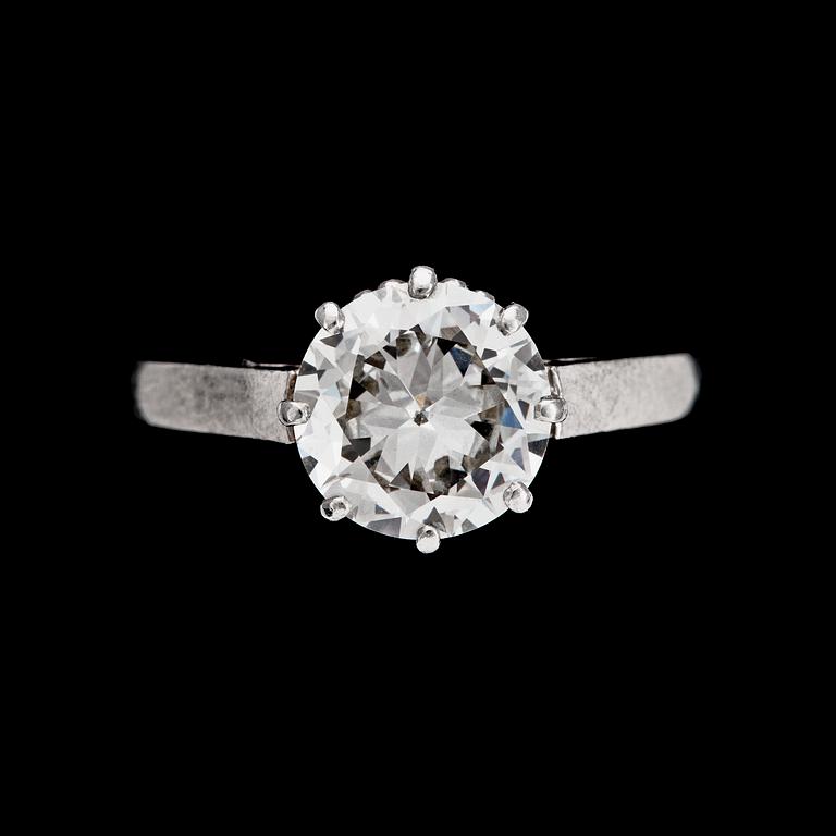 A brilliant cut diamond ring, app 1.60 cts, 1950's.