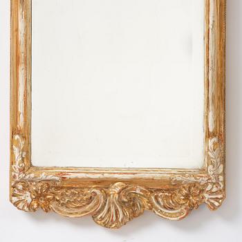 A Swedish Rococco mirror, late 18th century.
