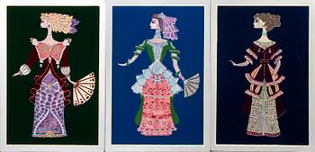 MAX WALTER SVANBERG, 3 signed and numbered hand coloured graphics.