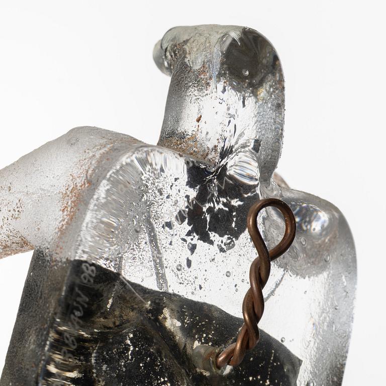 Bertil Vallien, unik väggskulptur, sandgjutet glas, "Idol".