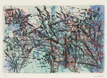 JEAN-PAUL RIOPELLE, etching, signed 10/75.