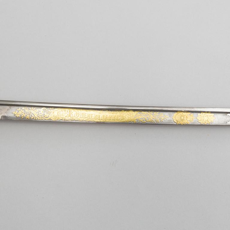 A Swedish second half of the 19th century sabre with scabbard.