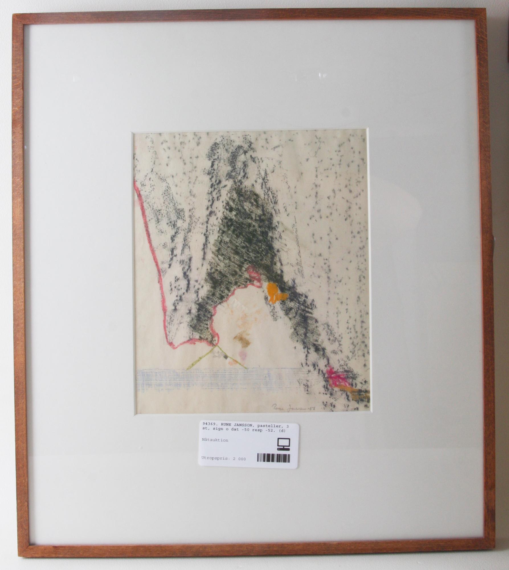 RUNE JANSSON, pasteller, 3 st, sign o dat -50 resp -52.
