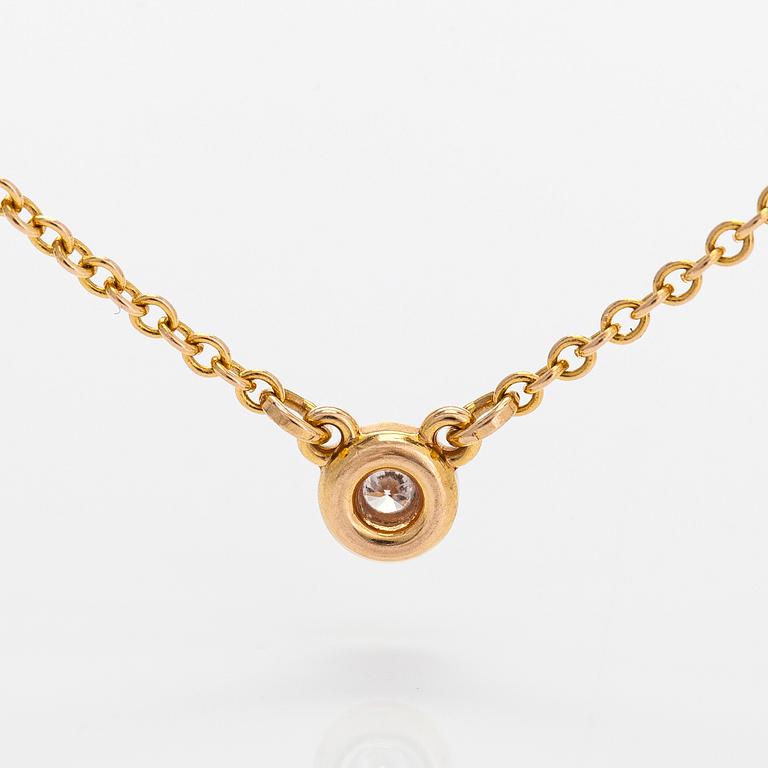 Tiffany & Co, Elsa Peretti, collier, "Diamonds by the Yard", 18K guld med en diamant ca 0.05 ct.