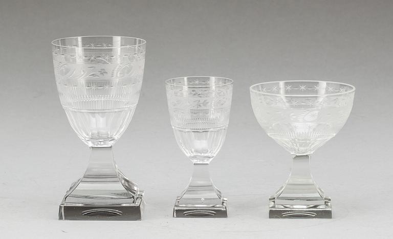 GLASSERVIS, 40 delar, "No:75", Kosta, 1900-talets första hälft.