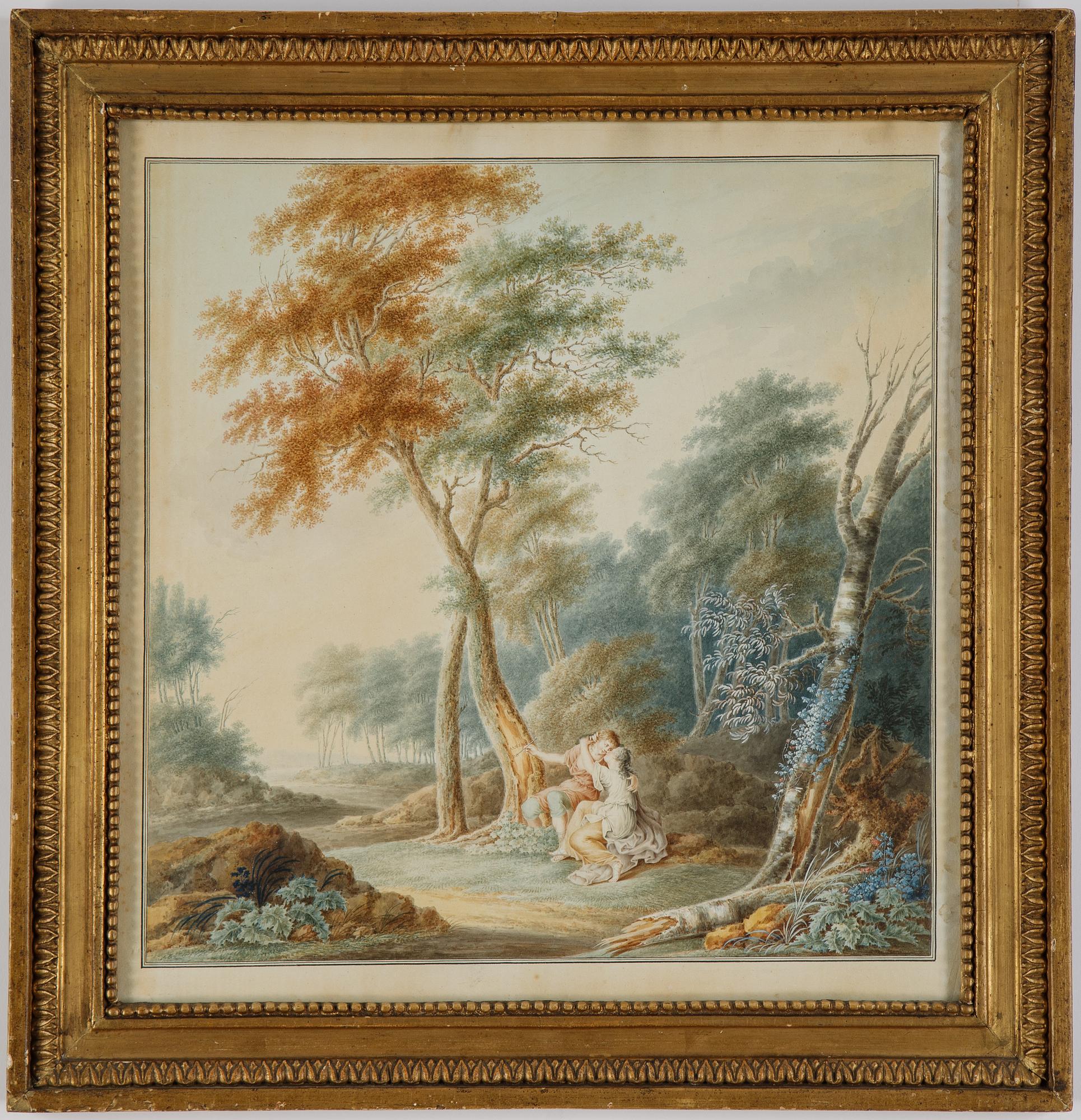 Unknown artist, 18th Century, watercolour & gouache, signed J. Biron and dated 1794.