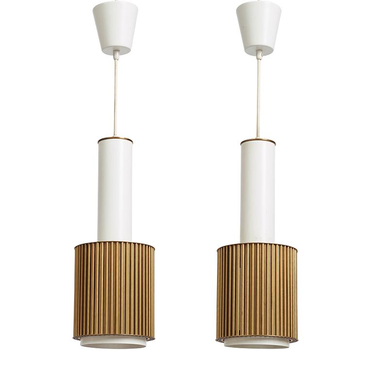 Alvar Aalto, a pair of ceiling lamps, model "A 111", Valaistustyö, Finland, 1950s.