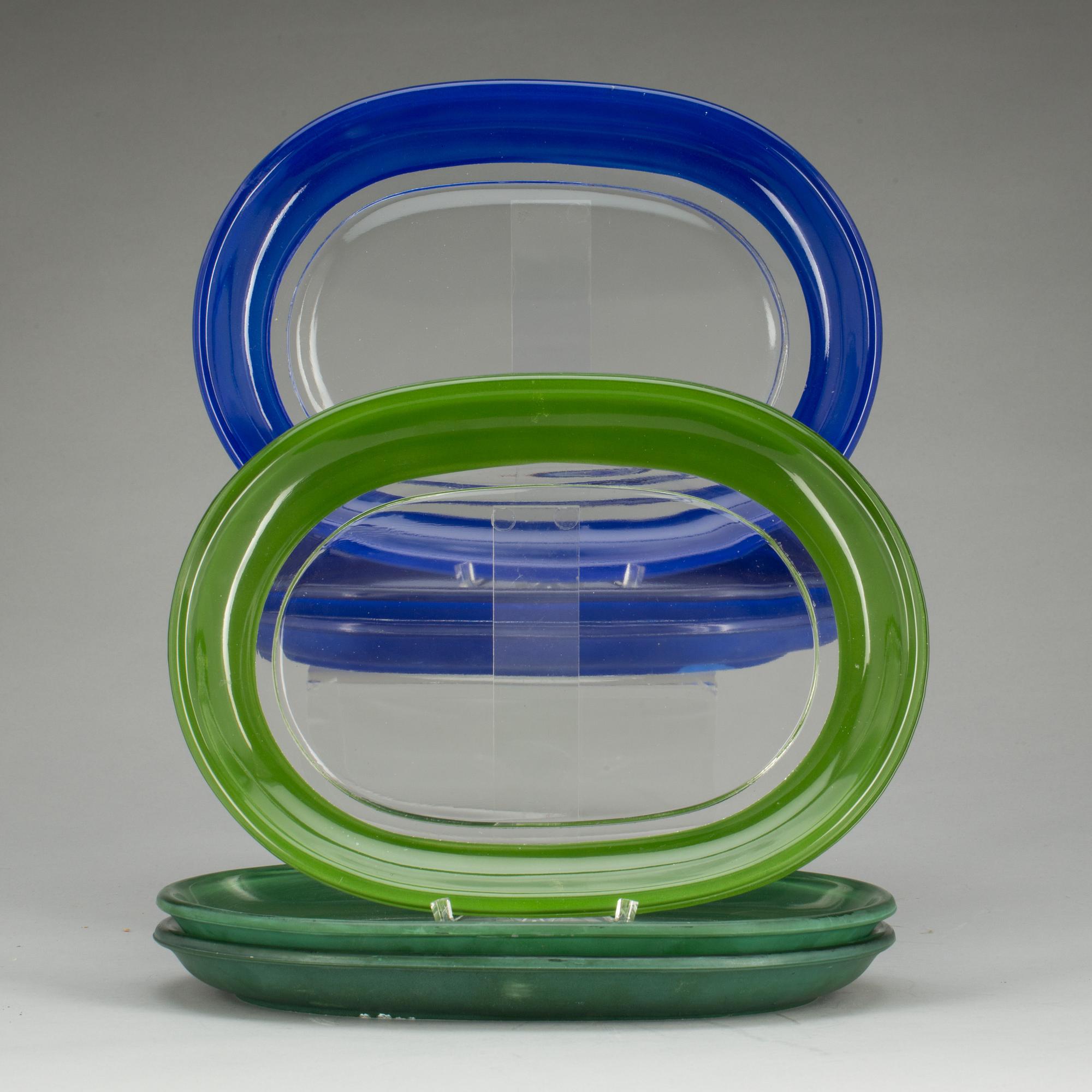 TALLRIKAR, 3+3 st, glas. Firma Svenskt Tenn, Josef Frank.