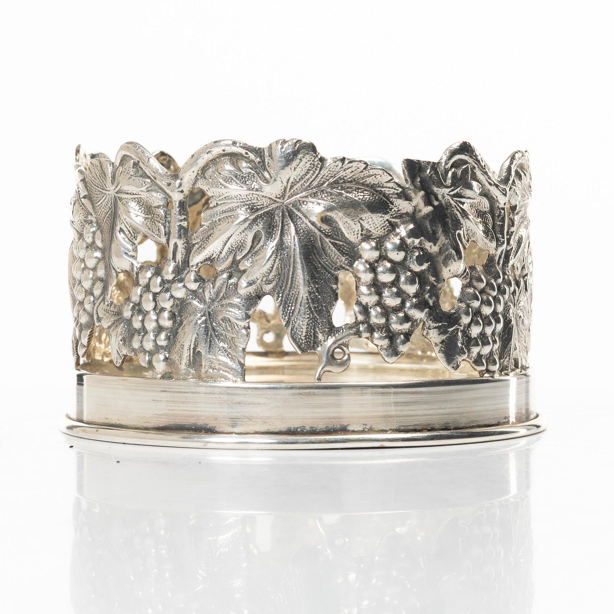 Coaster, sterling silver, 20th century.