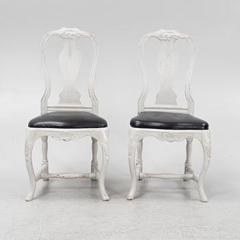 Stolar, 8 st, rokokostil, 1900-talets första hälft.