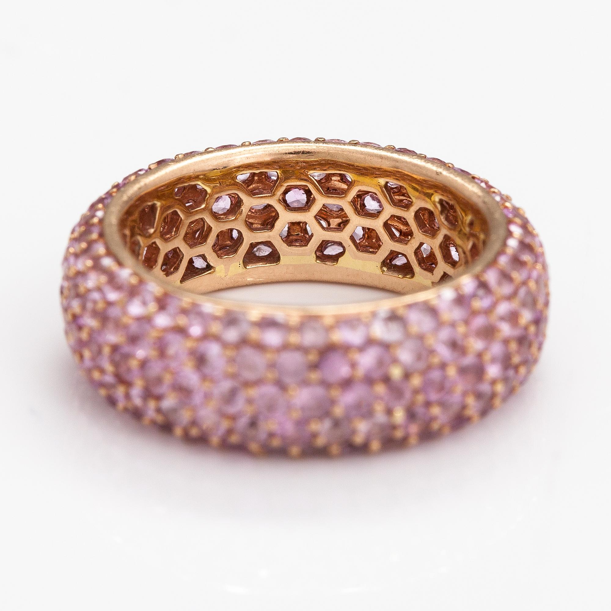 SORMUS, 18K guld, rosa safirer. Rubens, Helsingfors.